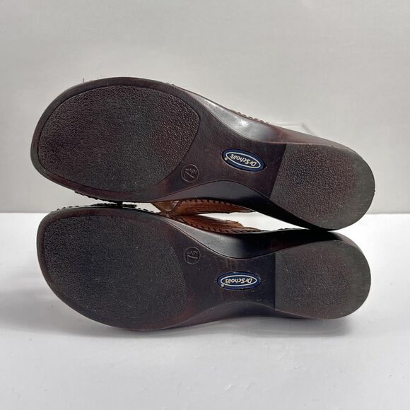 Dr. Scholl's Shoes Womens 7.5 Brown San Remo Leather Slide Sandals Wedge - Picture 4 of 12